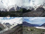 13 Trek To Nanga Parbat Base Camp Passing Ganalo Glacier, Chongra Peak In Clouds Above Rakhiot Glacier, Looking Back Towards Fairy Meadows